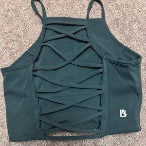 BuffBunny Dark Green Strappy Bra